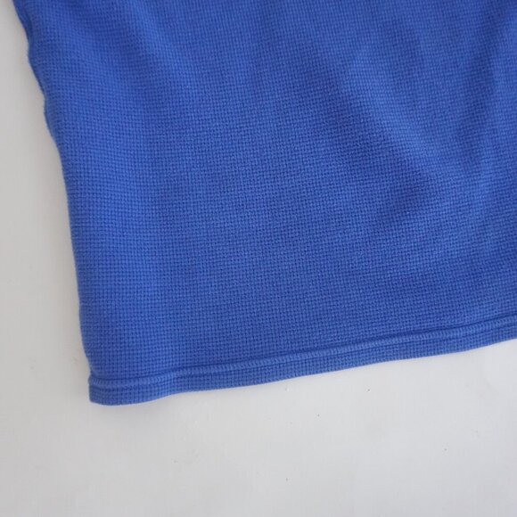 Polo Ralph Lauren Blue Waffle Knit Lightweight Long Sleeve Shirt Med - Picture 9 of 11